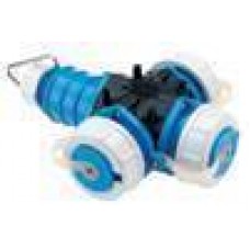 Female Cable 3-way 16A Blue - Waterproof