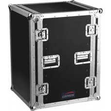 Flightcase 16U met kofferdeksel voor- en achteraan