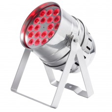 PAR64 - 18 x 3W Tricolor LEDs - Remote - zilver
