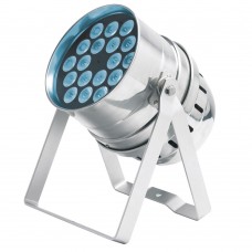 PAR64 - 18 x 5W Tricolor LEDs - Remote - zilver