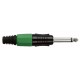Jackplug 6.3mm Mono  Black with Green Endcap