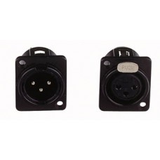 XLR Chassis 3 Pole Black Male