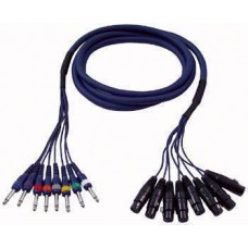 Studiosnake  8 Way XLR Female to Jack Mono 6m