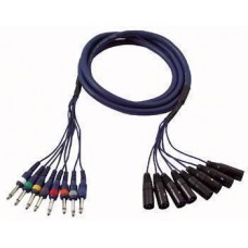 Studiosnake  8 Way XLR Male to Jack Mono 6m