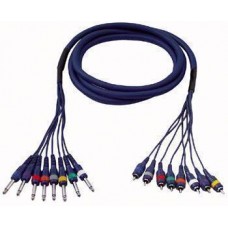 Studiosnake  8 Way Jack Mono to RCA Connector 6m