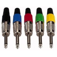 Jackplug 6.3mm Mono  Black with Red Endcap