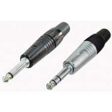 Jackplug 6.3mm Stereo Nikkel with Spring