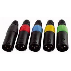 N-CON XLR Plug 3 Pole Black Male with Blue Endcap