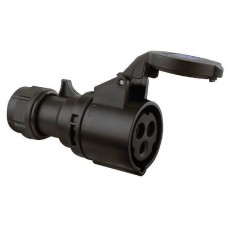 CEE 16A 240V 3p 6h Male Black Turbo-twist IP44