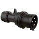 CEE 16A 380V 4p 6h Male Black twist IP44