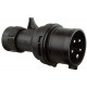 CEE 16A 380V 5p 6h Male Black twist IP44