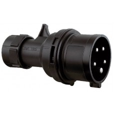 CEE 16A 380V 5p 6h Male Black Turbo twist IP44