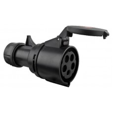 CEE 32A 380V 5p 6h Female Black turbo twist IP44