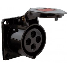 CEE 16A 380V 4p 6h flanged socket straightFem IP44