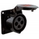 CEE 16A 380V 4p 6h flanged socket straightFem IP44