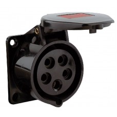 CEE 16A 380V 5p 6h flanged socket straightFem IP44