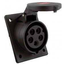 CEE 16A 380V 5p 6h flanged socket sloped Fem IP44