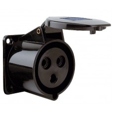 CEE 32A230V 3p 6h flanged socket straight fem IP44
