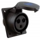 CEE 32A230V 3p 6h flanged socket sloped fem IP44