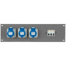 PDP-163F 19inch Panel with 3X 16A CEE 3 pole+MCB
