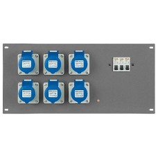 PDP-166F 19inch Panel with 6X 16A CEE 3 pole+MCB
