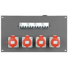 PDP-164F 19inch Panel with 4X 16A CEE 5 pole+MCB