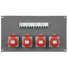 PDP-324F 19inch Panel with 4X 32A CEE 5 pole+MCB