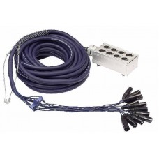 8 Way XLR Stagesnake 15m black or chrome