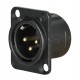 XLR 3p. chassis, black housing