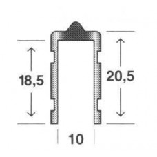Sluitprofiel mannelijk,10 mm,2mm dik,uitgevuld