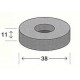 Rubberen voet 38*11mm hoog, stalen ring