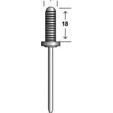 Blindklinknagel gegroefd, 5*14mm, per 500