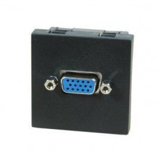 Cover plate 45x45mm standard + SVGA socket black