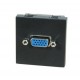 Cover plate 45x45mm standard + SVGA socket black