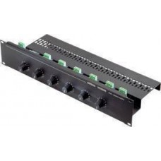 Volume control 200w 100v + relay 19inch 6 zones
