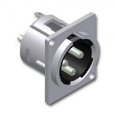 XLR connector 3-pole mal. paneel D series