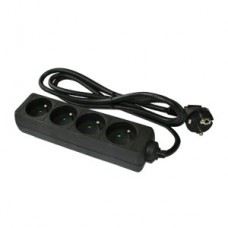 LOGON 4-WAY POWER STRIP: BLACK 1.5M