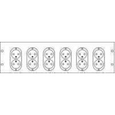 Panel 3U with 6 dual mains sockets