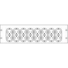 Panel 3U with 8 dual mains sockets