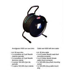 Haspel A300 met DMX Data en Power kabel, XLR5...