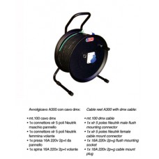 Haspel A300 met DMX Data en Power kabel, XLR5...