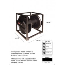 Metalen haspel met variabele afrol weerstand