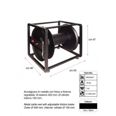 Metalen haspel met variabele afrol weerstand