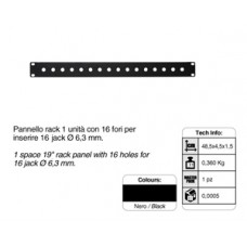 19inch connector paneel 16x Jack, 1 HE