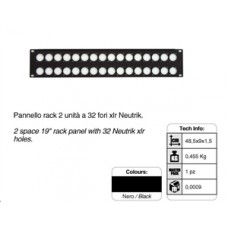 19inch connector paneel 32x XLR, 2 HE