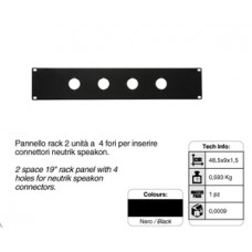 19inch connector paneel 4x speakon, 2 HE