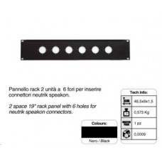 19inch connector paneel 6x speakon, 2 HE
