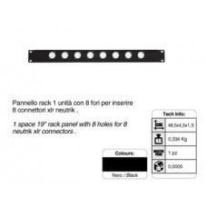 19inch connector paneel 8x XLR, 1 HE