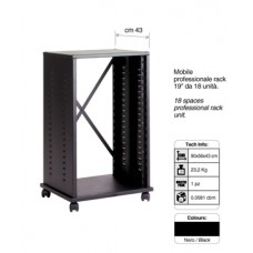 Verrijdbaar 19inch rack, diepte 43cm, 18HE