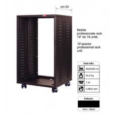 Verrijdbaar 19inch rack, diepte 50cm, 18HE